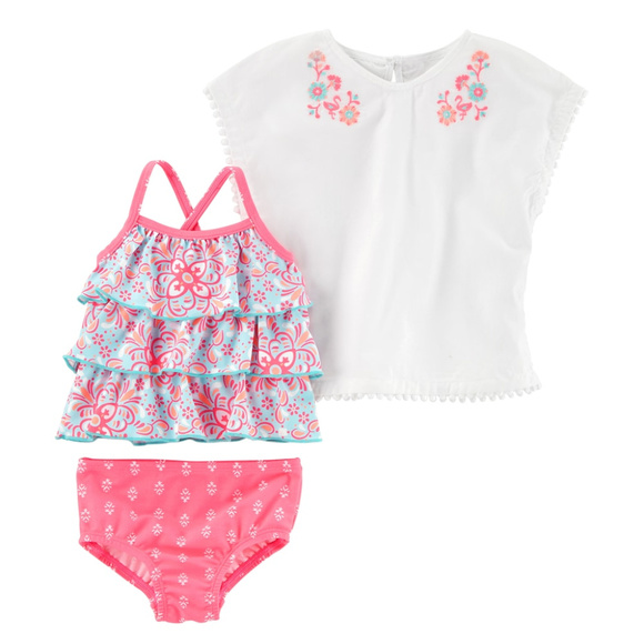 Carters Baby Girl Cover Up Tankini Set Swimwear